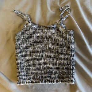 Brandy Melville Black & White Ruched Tank